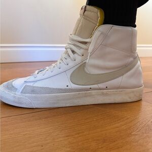 Nike High-Top Sneakers White with Cream Swoosh